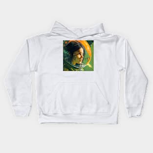 We Are Floating In Space - 47 - Sci-Fi Inspired Retro Artwork Kids Hoodie